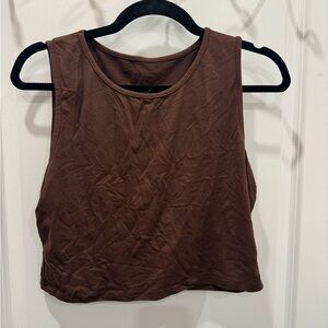 SHEIN Chocolate Brown Crop Top